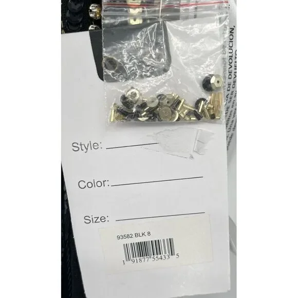 Mac Duggal 93582 Flare Sleeve‎ Embellished Dress Black Gold Cap Sleeve - flaws - Picture 11 of 11